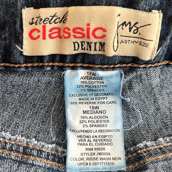 Just My Size Women Blue Jeans Size 18W Stretch Classic Denim - Picture 3 of 15